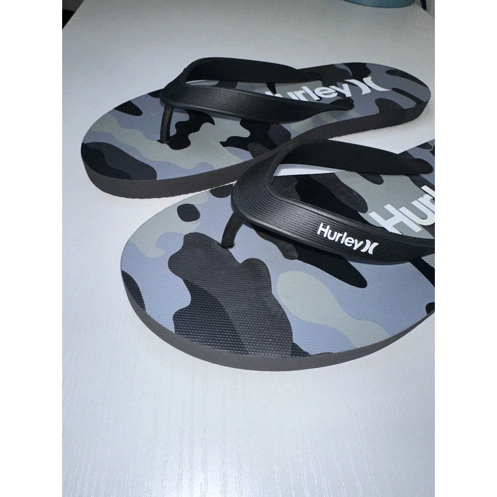 NEW Hurley Men's Flip-Flop Sandals Camo Grey/Black 11 (HU3)